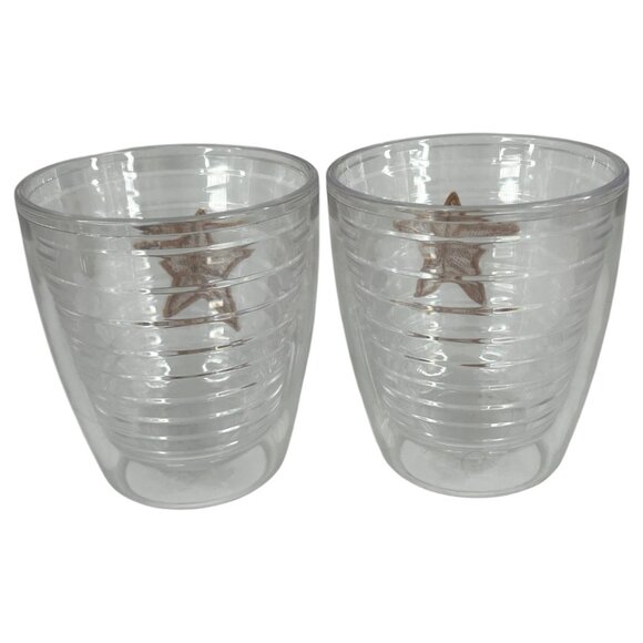 4 Tervis Insulated Tumbler Set Beach Theme Sand Dollar Starfish Glasses 12 OZ - Picture 10 of 13